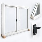 Ventana corrediza de PVC blanco para vivienda