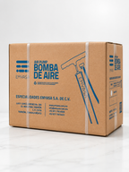 Bomba de aire manual EMYASA vista frontal con componentes de operación